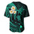 Polynesian Hawaii Baseball Jersey Niihau Islands with Pacific Plumeria Turquoise Vibe LT9 - Polynesian Pride