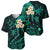 Polynesian Hawaii Baseball Jersey Niihau Islands with Pacific Plumeria Turquoise Vibe LT9 - Polynesian Pride