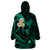 Polynesian Hawaii Wearable Blanket Hoodie Niihau Islands with Pacific Plumeria Turquoise Vibe LT9 - Polynesian Pride