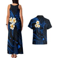 Hawaii Couples Matching Tank Maxi Dress And Hawaiian Shirt Molokai Islands Polynesian Sunset Plumeria Blue Vibe LT9 - Polynesian Pride