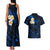 Hawaii Couples Matching Tank Maxi Dress And Hawaiian Shirt Molokai Islands Polynesian Sunset Plumeria Blue Vibe LT9 - Polynesian Pride