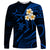 Hawaii Long Sleeve Shirt Molokai Islands Polynesian Sunset Plumeria Blue Vibe LT9 Unisex Blue - Polynesian Pride