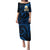 Hawaii Puletasi Molokai Islands Polynesian Sunset Plumeria Blue Vibe LT9 Long Dress Blue - Polynesian Pride