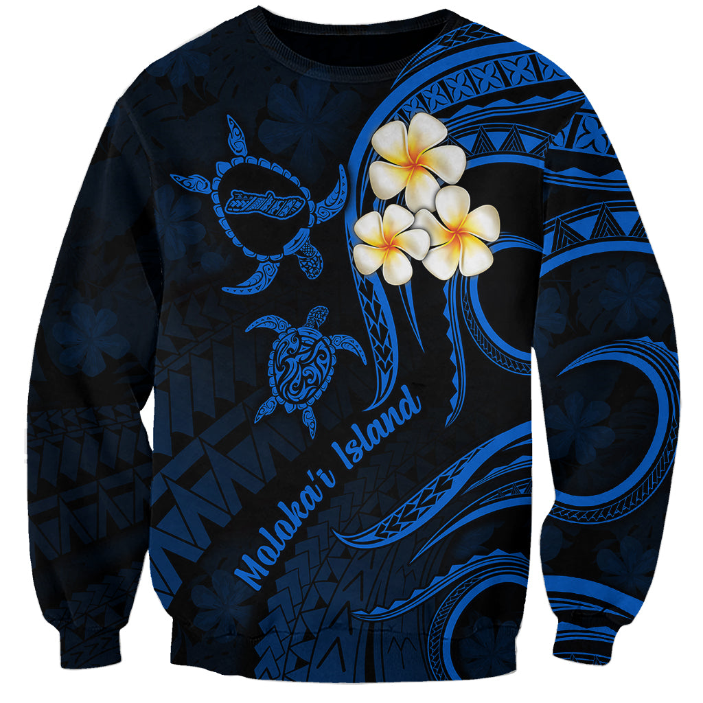 Hawaii Sweatshirt Molokai Islands Polynesian Sunset Plumeria Blue Vibe LT9 Unisex Blue - Polynesian Pride