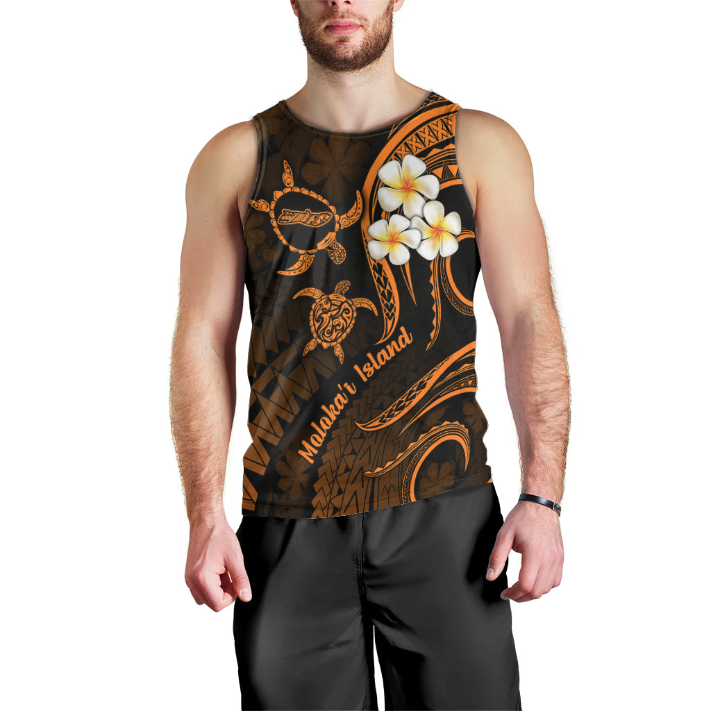 Hawaii Men Tank Top Molokai Islands Polynesian Sunset Plumeria Gold Vibe LT9 - Polynesian Pride