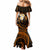 Hawaii Mermaid Dress Molokai Islands Polynesian Sunset Plumeria Gold Vibe LT9 - Polynesian Pride