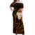 Hawaii Off Shoulder Maxi Dress Molokai Islands Polynesian Sunset Plumeria Gold Vibe LT9 Women Gold - Polynesian Pride