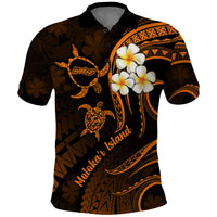 Hawaii Polo Shirt Molokai Islands Polynesian Sunset Plumeria Gold Vibe LT9 Gold - Polynesian Pride