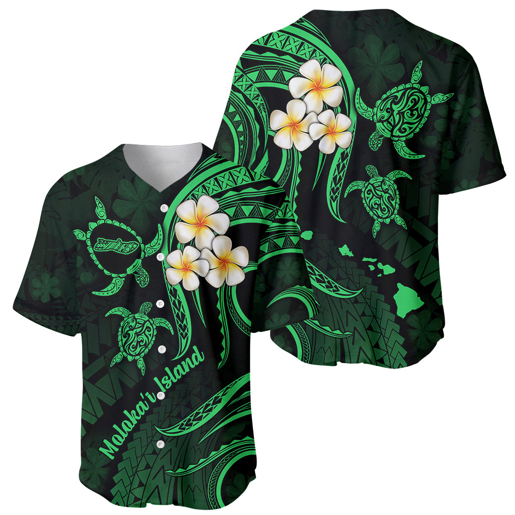 Hawaii Baseball Jersey Molokai Islands Polynesian Sunset Plumeria Green Vibe LT9 - Polynesian Pride