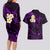 Polynesian Hawaii Couples Long Sleeve Bodycon Dress and Hawaiian Shirt Molokai Islands with Pacific Plumeria Purple Vibe LT9 - Polynesian Pride