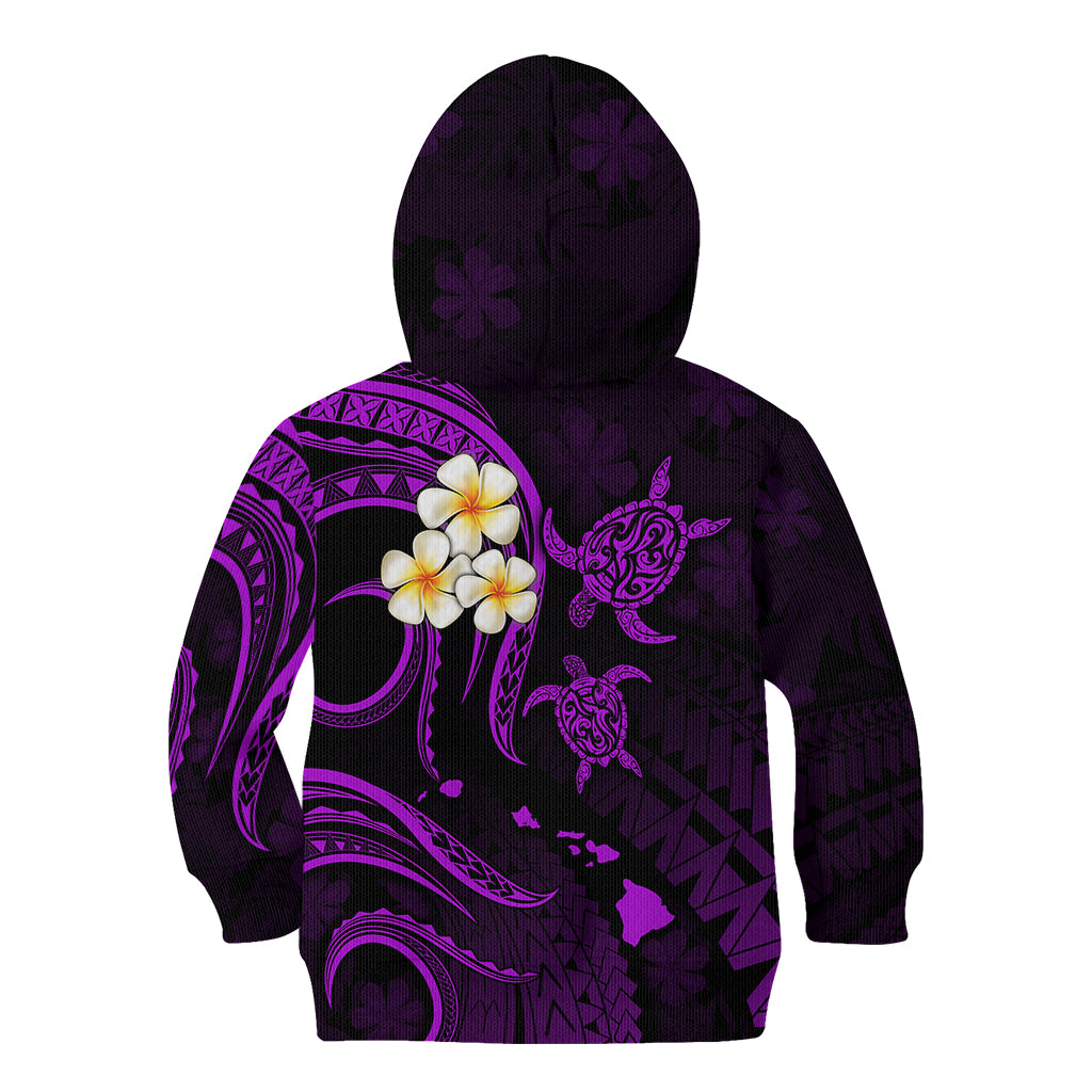 Polynesian Hawaii Kid Hoodie Molokai Islands with Pacific Plumeria Purple Vibe LT9 - Polynesian Pride