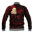 Polynesian Hawaii Baseball Jacket Molokai Islands with Pacific Plumeria Red Vibe LT9 - Polynesian Pride