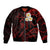 Polynesian Hawaii Bomber Jacket Molokai Islands with Pacific Plumeria Red Vibe LT9 Unisex Red - Polynesian Pride