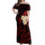 Polynesian Hawaii Off Shoulder Maxi Dress Molokai Islands with Pacific Plumeria Red Vibe LT9 Women Red - Polynesian Pride