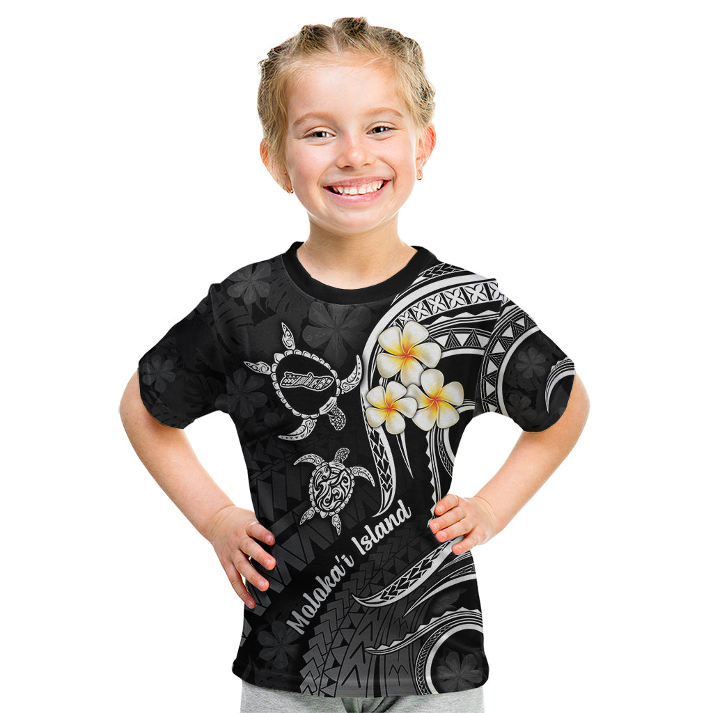 Polynesian Hawaii Kid T Shirt Molokai Islands with Pacific Plumeria White Vibe LT9 White - Polynesian Pride