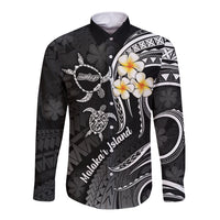 Polynesian Hawaii Long Sleeve Button Shirt Molokai Islands with Pacific Plumeria White Vibe LT9 Unisex White - Polynesian Pride