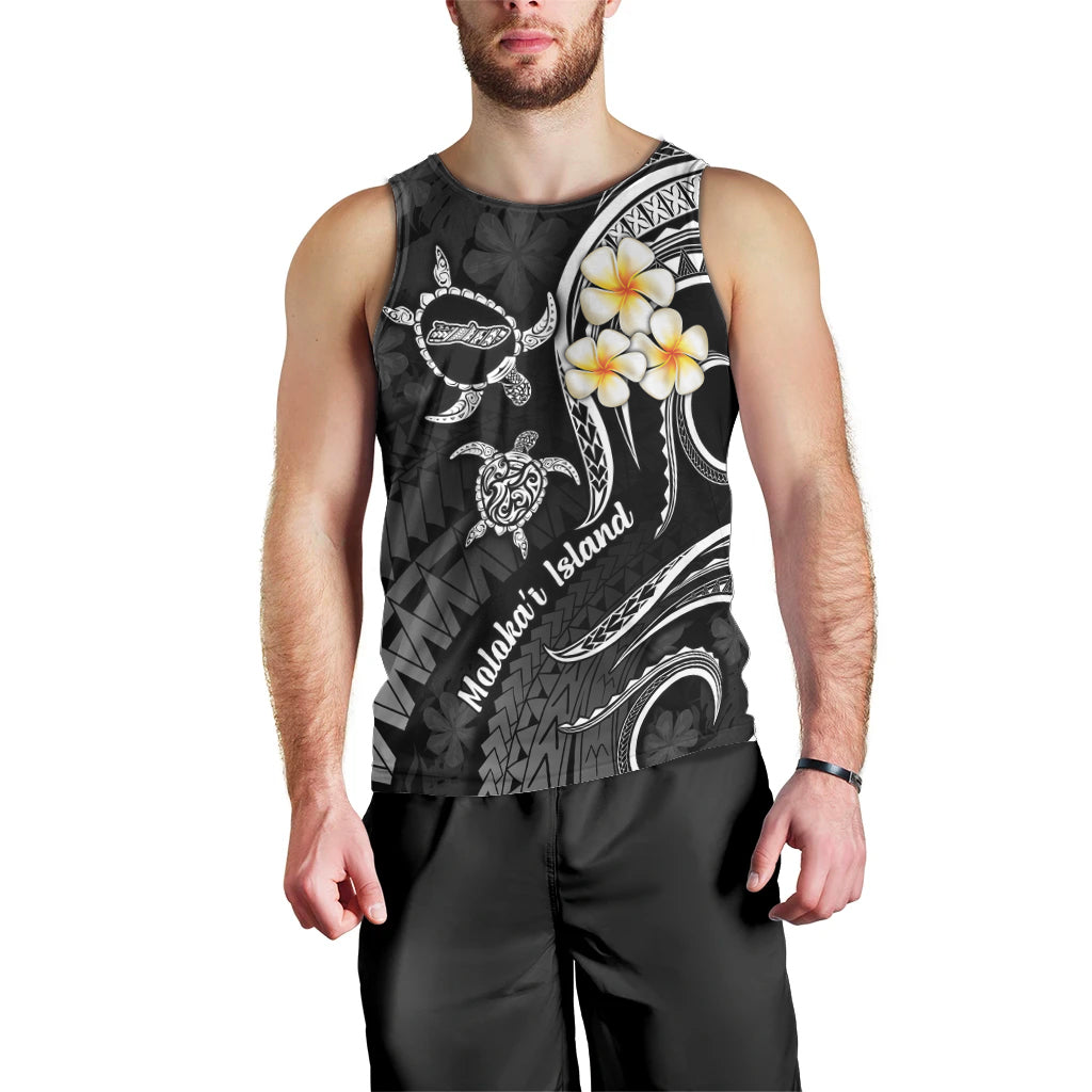 Polynesian Hawaii Men Tank Top Molokai Islands with Pacific Plumeria White Vibe LT9 - Polynesian Pride