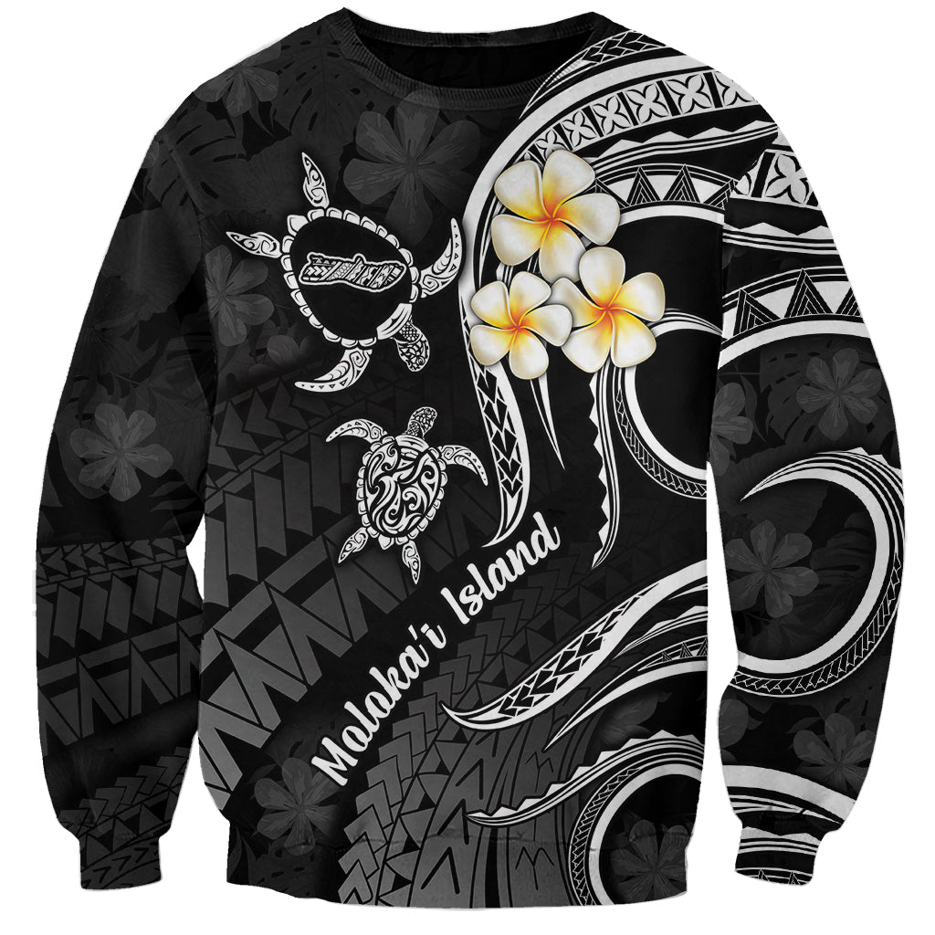 Polynesian Hawaii Sweatshirt Molokai Islands with Pacific Plumeria White Vibe LT9 Unisex White - Polynesian Pride