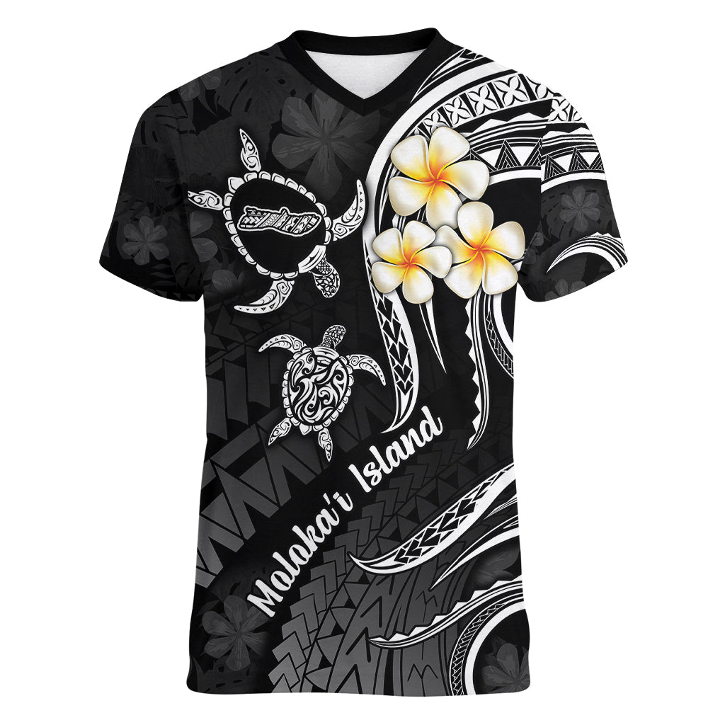 Polynesian Hawaii Women V Neck T Shirt Molokai Islands with Pacific Plumeria White Vibe LT9 Female White - Polynesian Pride