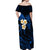 Hawaii Off Shoulder Maxi Dress Lanai Islands Polynesian Sunset Plumeria Blue Vibe LT9 - Polynesian Pride