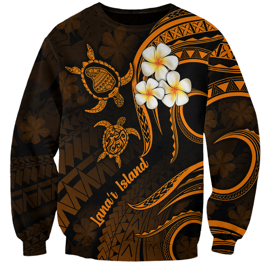 Hawaii Sweatshirt Lanai Islands Polynesian Sunset Plumeria Gold Vibe LT9 Unisex Gold - Polynesian Pride