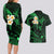 Hawaii Couples Long Sleeve Bodycon Dress and Hawaiian Shirt Lanai Islands Polynesian Sunset Plumeria Green Vibe LT9 - Polynesian Pride