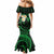 Hawaii Mermaid Dress Lanai Islands Polynesian Sunset Plumeria Green Vibe LT9 - Polynesian Pride