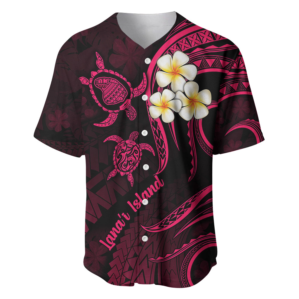 Hawaii Baseball Jersey Lanai Islands Polynesian Sunset Plumeria Pink Vibe LT9 Pink - Polynesian Pride