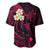 Hawaii Baseball Jersey Lanai Islands Polynesian Sunset Plumeria Pink Vibe LT9 - Polynesian Pride