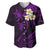 Polynesian Hawaii Baseball Jersey Lanai Islands with Pacific Plumeria Purple Vibe LT9 Purple - Polynesian Pride