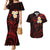 Polynesian Hawaii Couples Mermaid Dress And Hawaiian Shirt Lanai Islands with Pacific Plumeria Red Vibe LT9 Red - Polynesian Pride