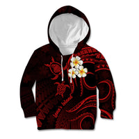 Polynesian Hawaii Kid Hoodie Lanai Islands with Pacific Plumeria Red Vibe LT9 Hoodie Red - Polynesian Pride