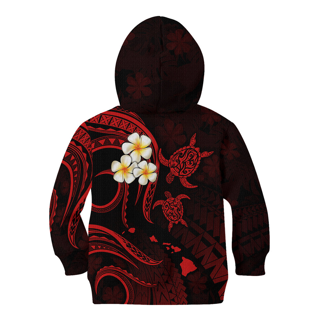 Polynesian Hawaii Kid Hoodie Lanai Islands with Pacific Plumeria Red Vibe LT9 - Polynesian Pride