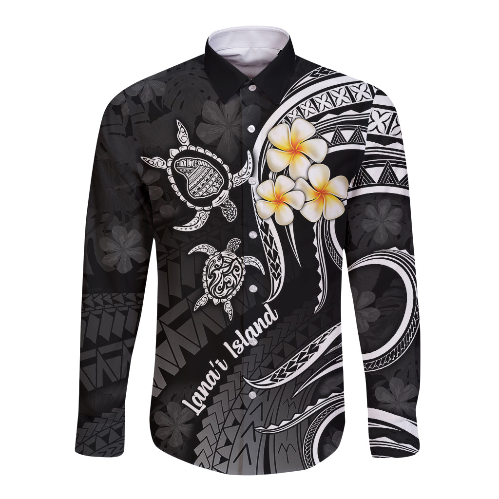 Polynesian Hawaii Long Sleeve Button Shirt Lanai Islands with Pacific Plumeria White Vibe LT9 Unisex White - Polynesian Pride
