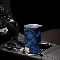 Hawaii Lanai Islands Pacific Plumeria Tumbler Cup Blue Polynesian Tattoo LT9 - Polynesian Pride