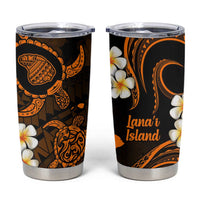 Hawaii Lanai Islands Pacific Plumeria Tumbler Cup Gold Polynesian Tattoo LT9 Gold - Polynesian Pride
