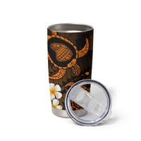 Hawaii Lanai Islands Pacific Plumeria Tumbler Cup Gold Polynesian Tattoo LT9 - Polynesian Pride