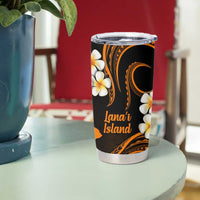 Hawaii Lanai Islands Pacific Plumeria Tumbler Cup Gold Polynesian Tattoo LT9 - Polynesian Pride