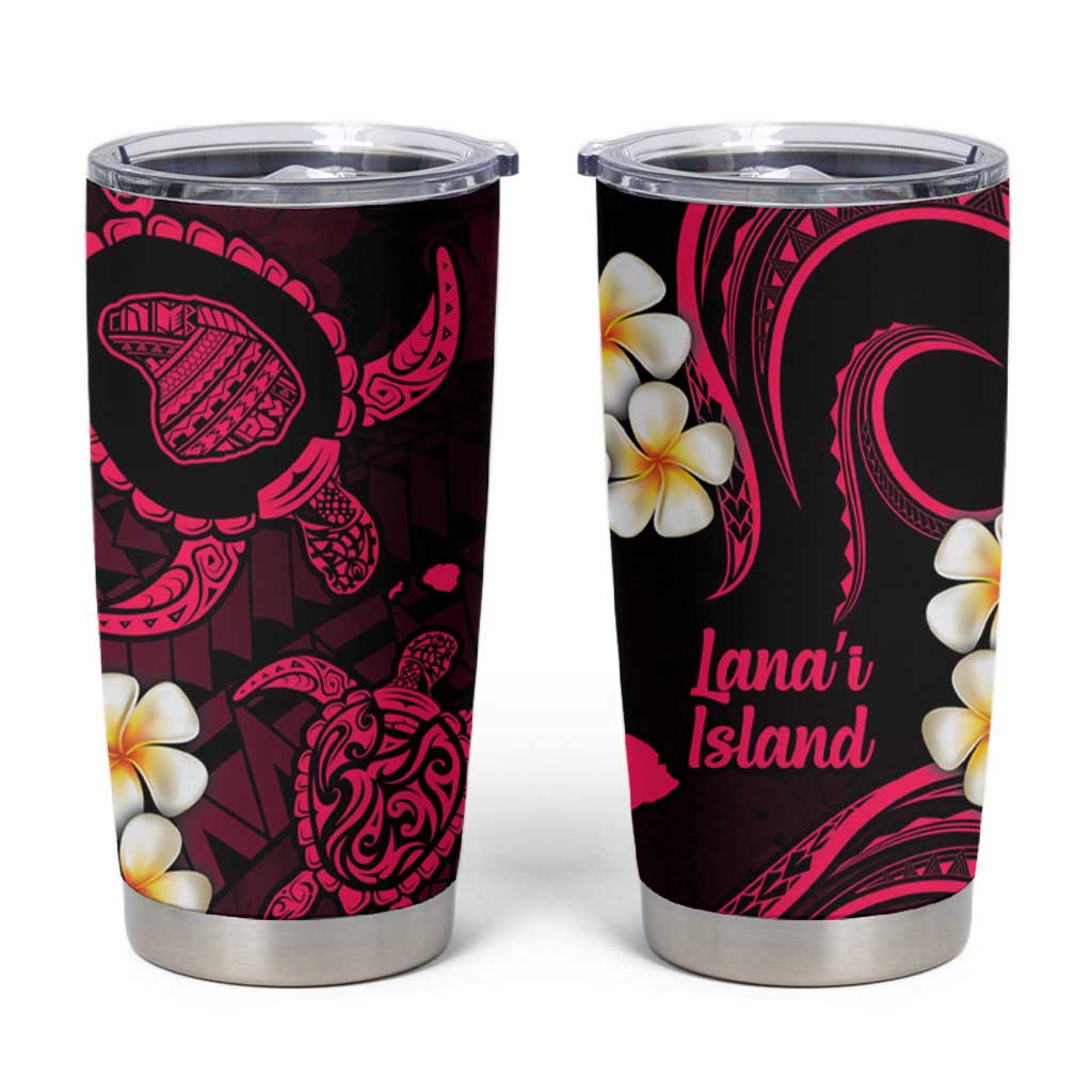 Hawaii Lanai Islands Pacific Plumeria Tumbler Cup Pink Polynesian Tattoo LT9 Pink - Polynesian Pride