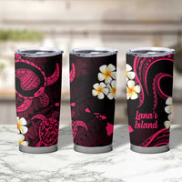 Hawaii Lanai Islands Pacific Plumeria Tumbler Cup Pink Polynesian Tattoo LT9 - Polynesian Pride