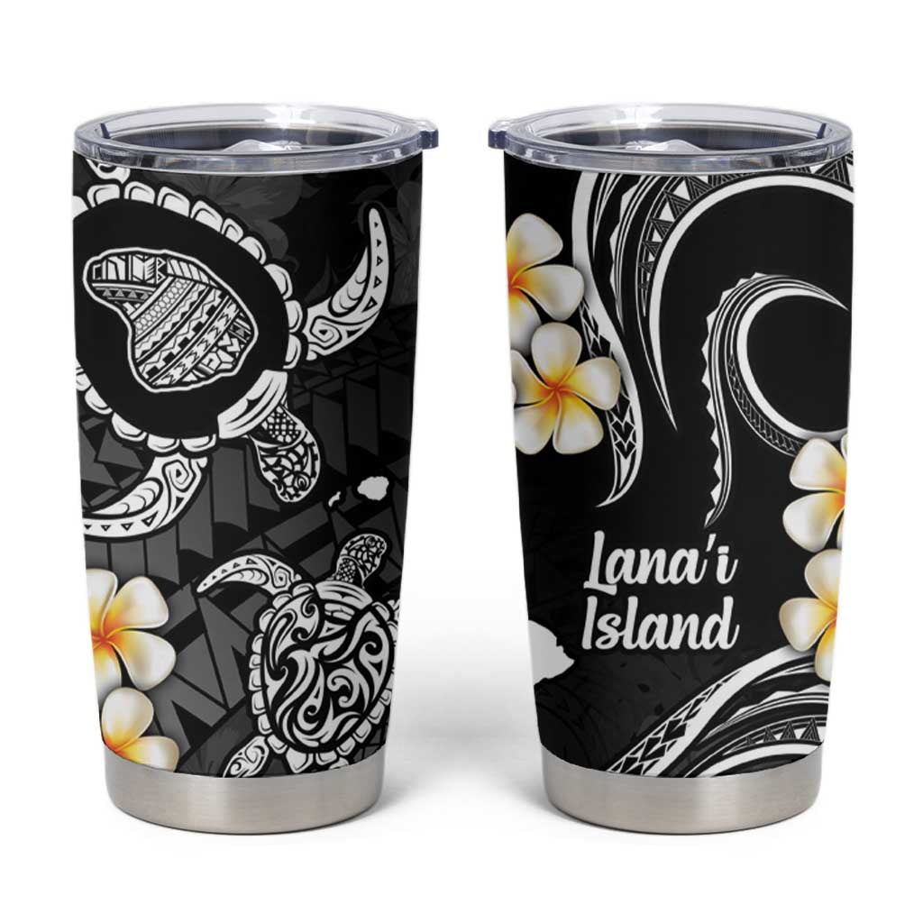 Hawaii Lanaʻi Islands Pacific Plumeria Tumbler Cup White Polynesian Tattoo