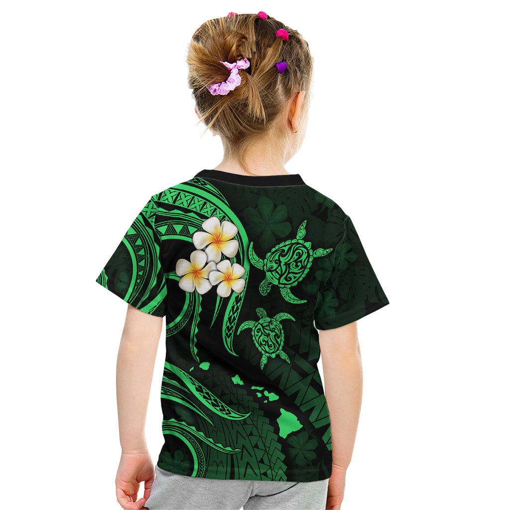 Hawaii Kid T Shirt Kauai Islands Polynesian Sunset Plumeria Green Vibe LT9 - Polynesian Pride