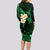 Hawaii Long Sleeve Bodycon Dress Kauai Islands Polynesian Sunset Plumeria Green Vibe LT9 - Polynesian Pride