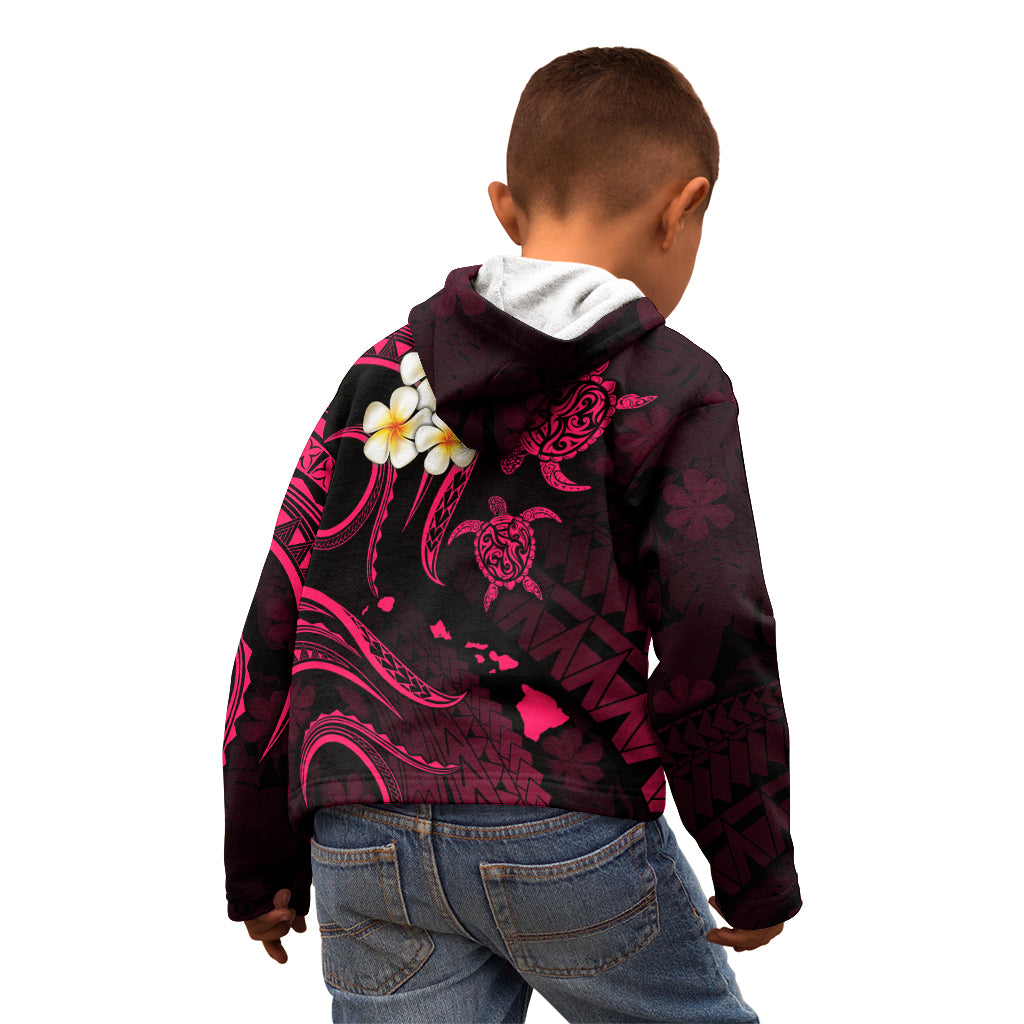 Hawaii Kid Hoodie Kauai Islands Polynesian Sunset Plumeria Pink Vibe LT9 - Polynesian Pride