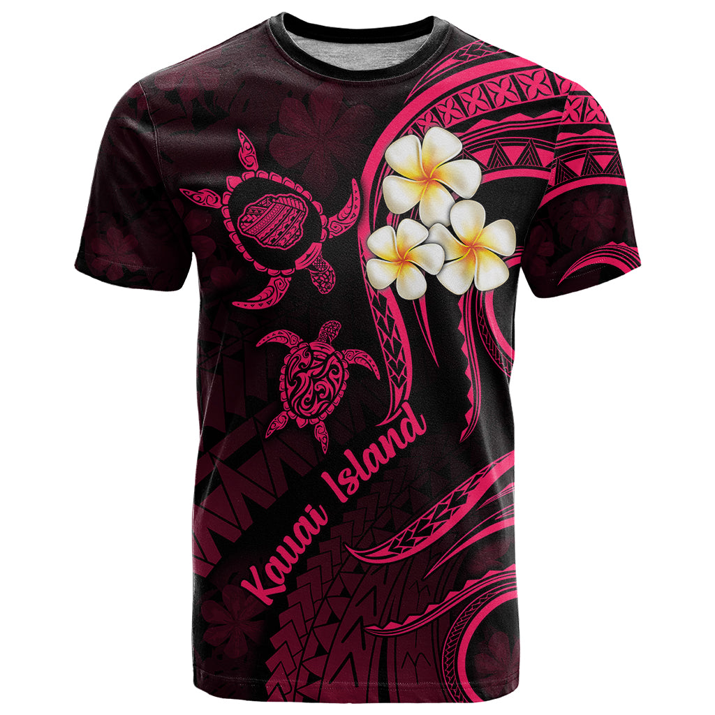 Hawaii T Shirt Kauai Islands Polynesian Sunset Plumeria Pink Vibe LT9 Pink - Polynesian Pride