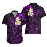Polynesian Hawaii Hawaiian Shirt Kauai Islands with Pacific Plumeria Purple Vibe LT9 - Polynesian Pride