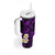 Hawaii Kauai Islands Pacific Plumeria Tumbler With Handle Purple Polynesian Tattoo