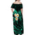 Polynesian Hawaii Off Shoulder Maxi Dress Kauai Islands with Pacific Plumeria Turquoise Vibe LT9 - Polynesian Pride