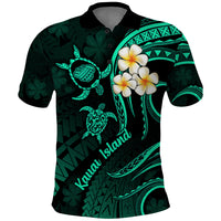 Polynesian Hawaii Polo Shirt Kauai Islands with Pacific Plumeria Turquoise Vibe LT9 Turquoise - Polynesian Pride