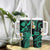 Hawaii Kauai Islands Pacific Plumeria Tumbler With Handle Turquoise Polynesian Tattoo